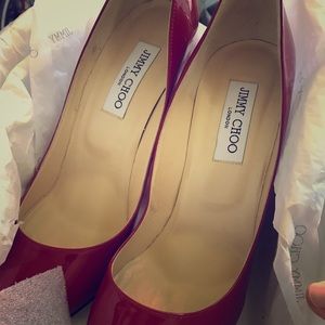 Size 40 Red Jimmy Choo Wedges
